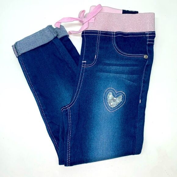🔥BEAUTEES GIRLS JEANS KIDS SIZE 5 pull on New - Picture 1 of 4